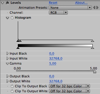 After Effects - Adjustment layer + levels